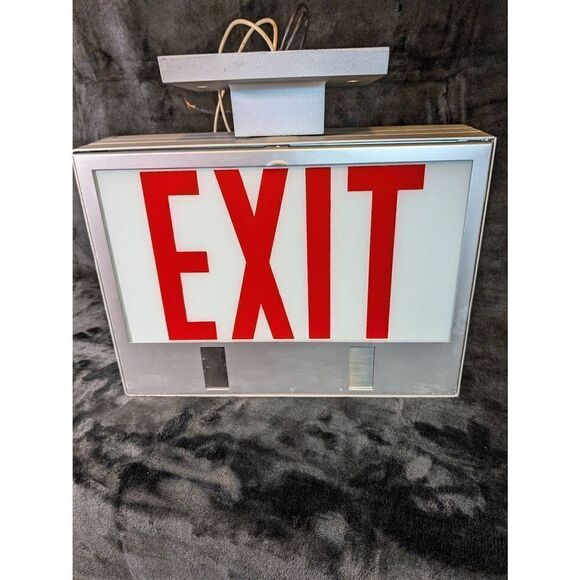 RARE Mark Stone #800 Vintage Emergency Exit hardwired sign W/ adjustable slide g - Picture 3 of 10